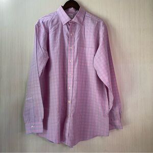 Brooks Brothers Men's Regular Fit Long Sleeve Button Up Supima Cotton Pink 17-37